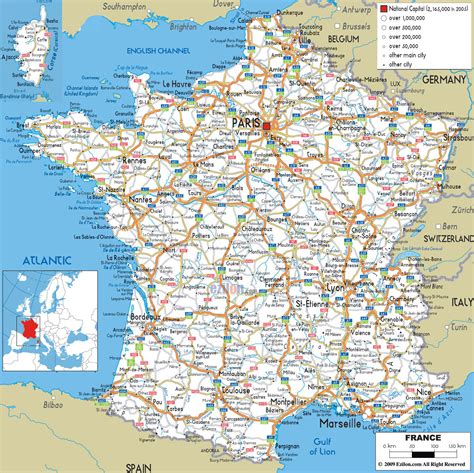 large detailed map of france.